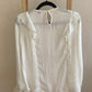 Blouse Kiabi blanche froufrous Taille M