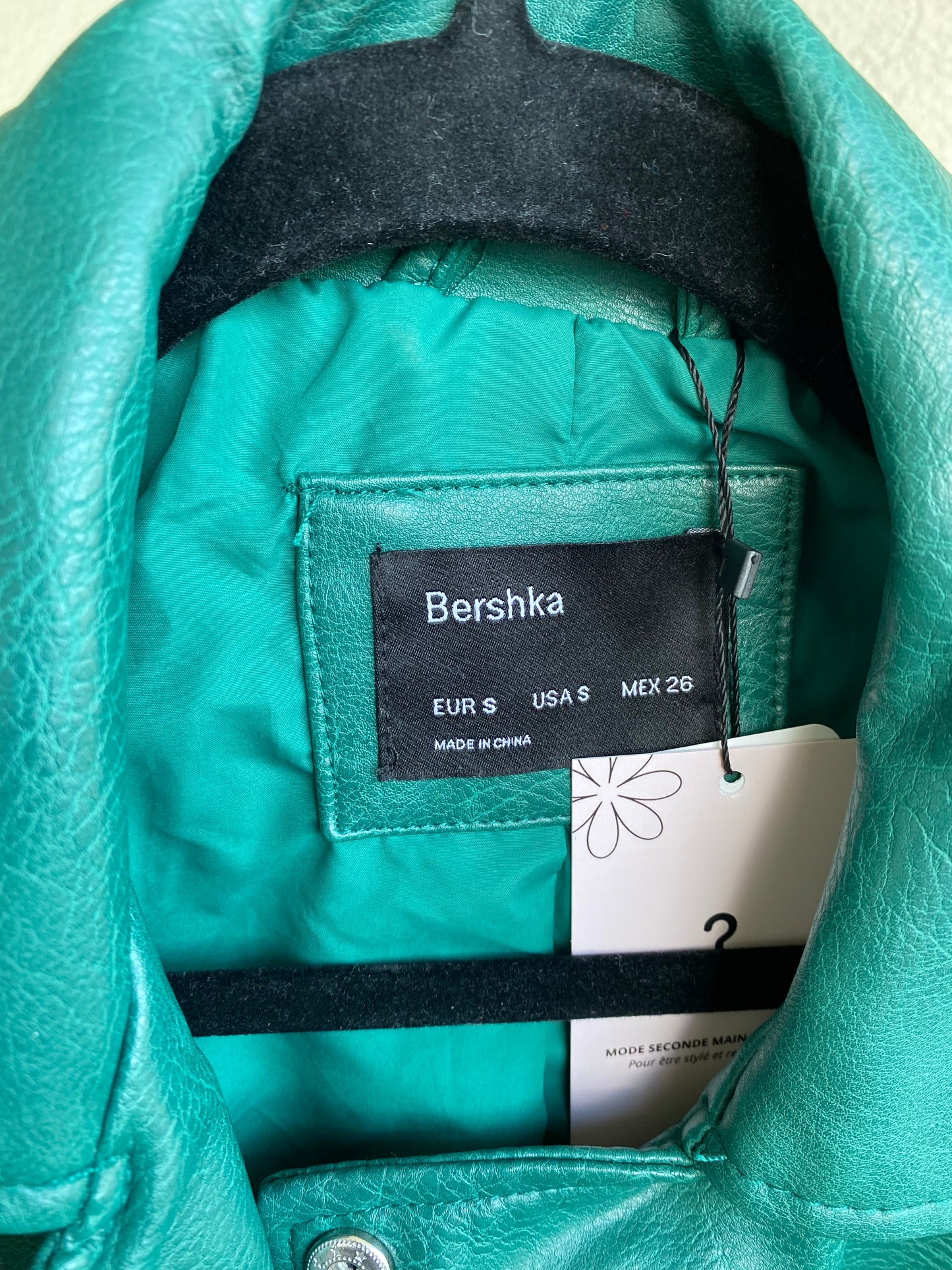 Perfecto Bershka vert similicuir Taille S