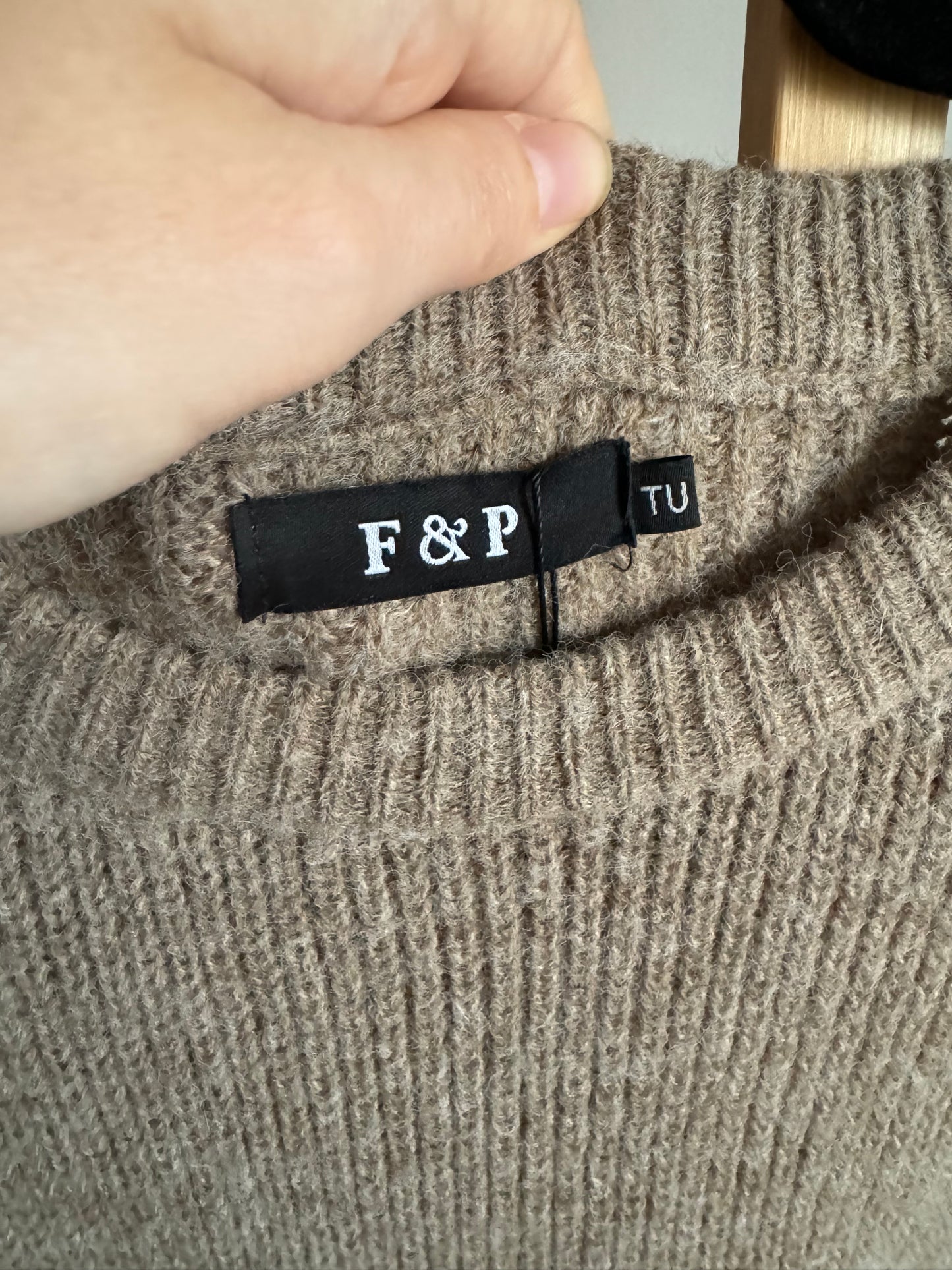 Robe pull F&P beige maille Taille Unique (36/44)