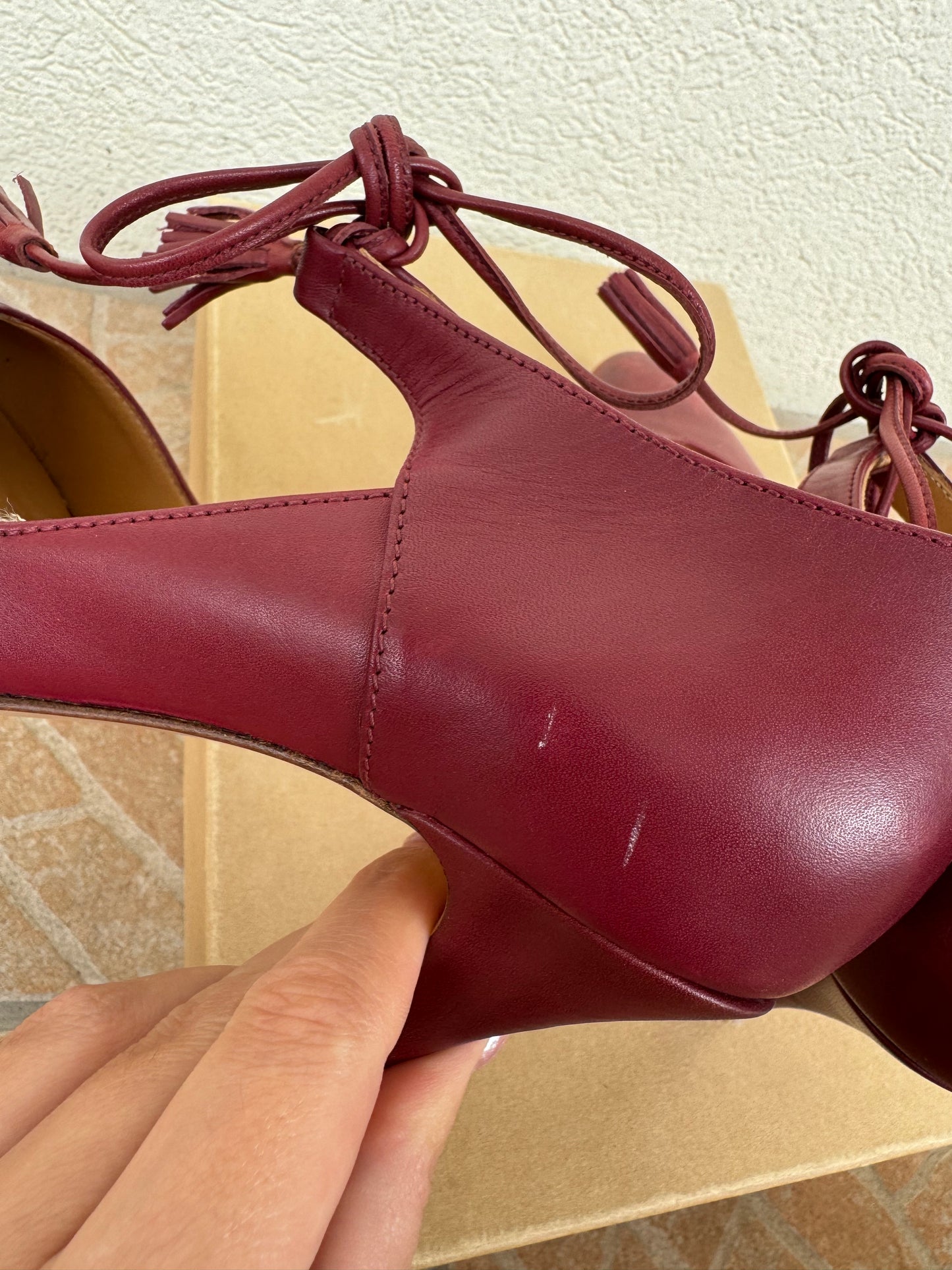 Talons Sézane bordeaux cuir Pointure 37