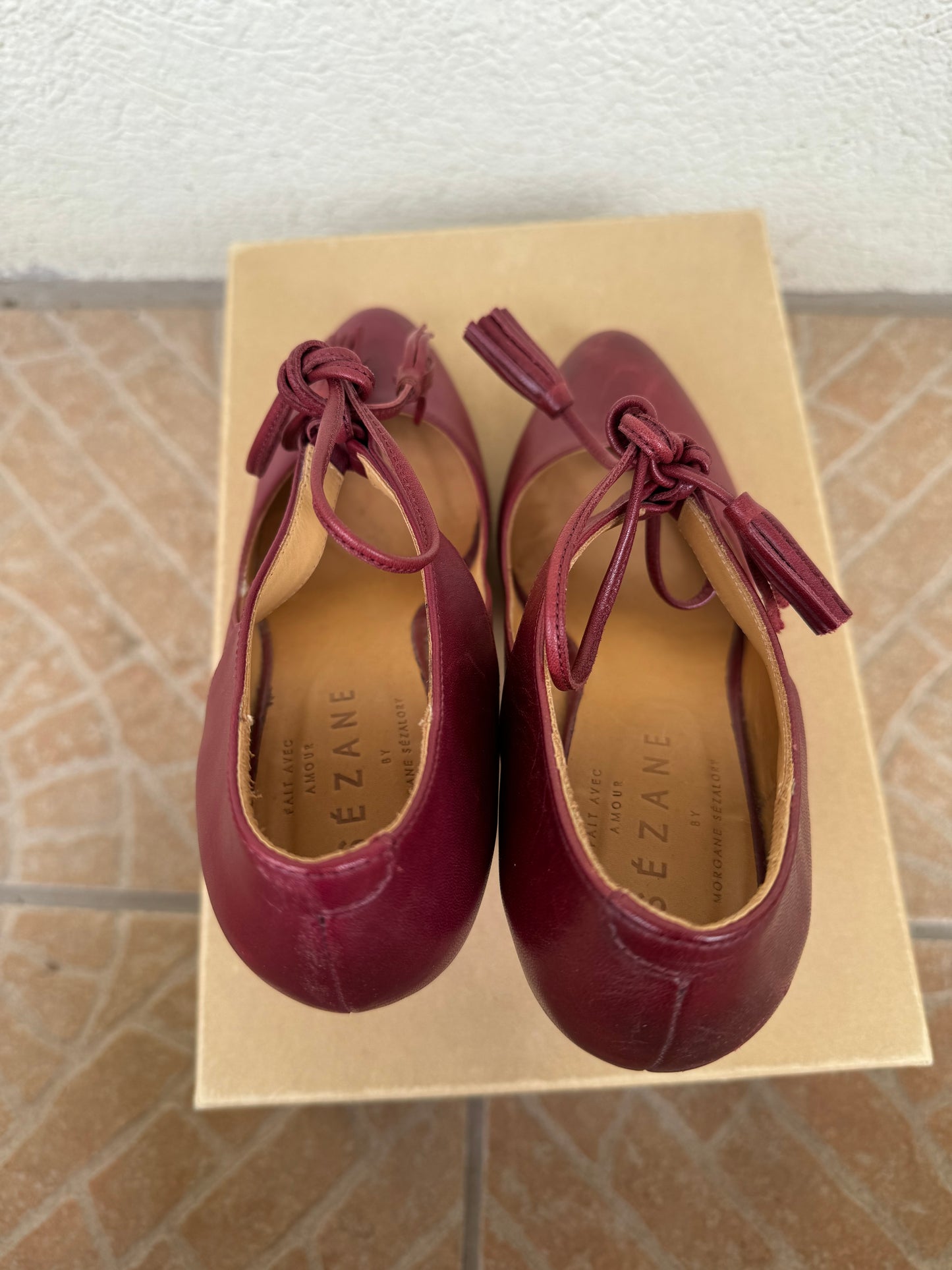 Talons Sézane bordeaux cuir Pointure 37