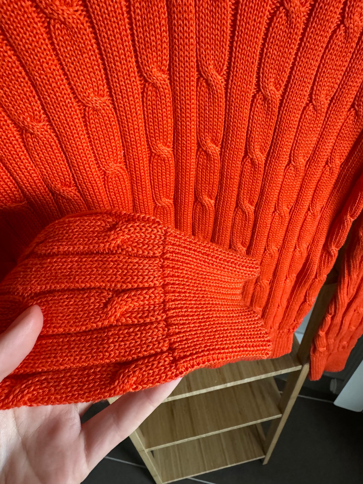 Pull Ralph Lauren torsades orange Taille S
