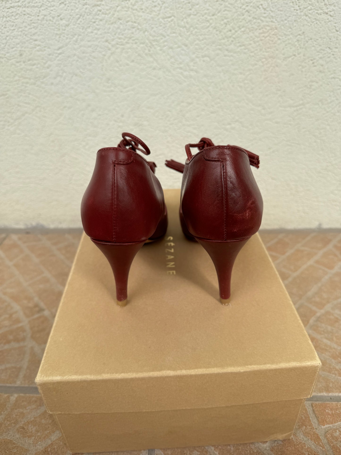 Talons Sézane bordeaux cuir Pointure 37