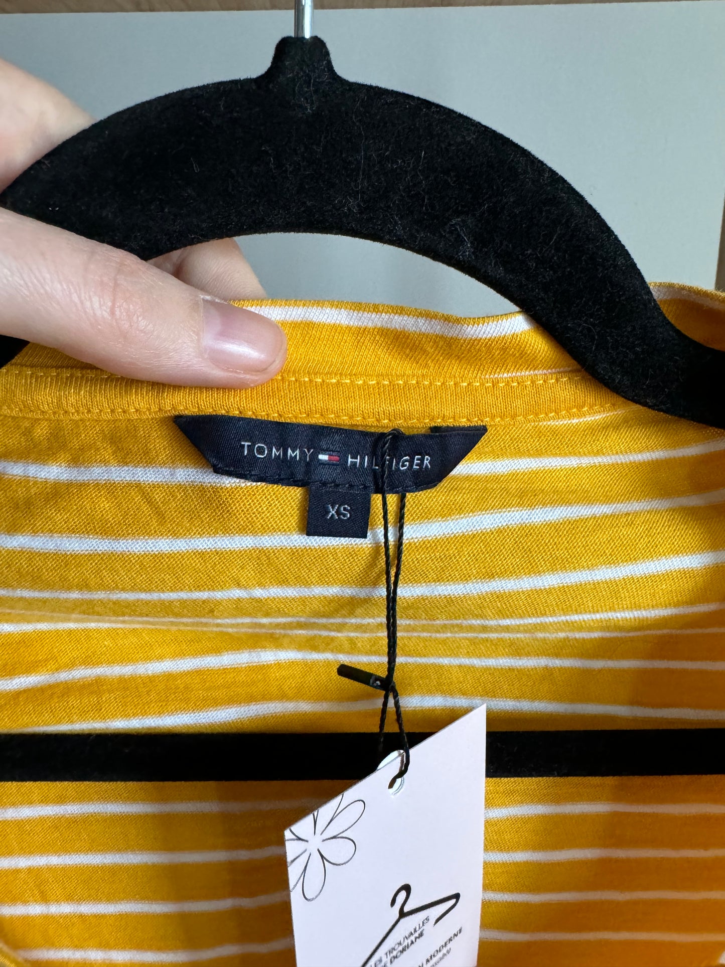 T-shirt Tommy Hilfiger rayé jaune Taille XS