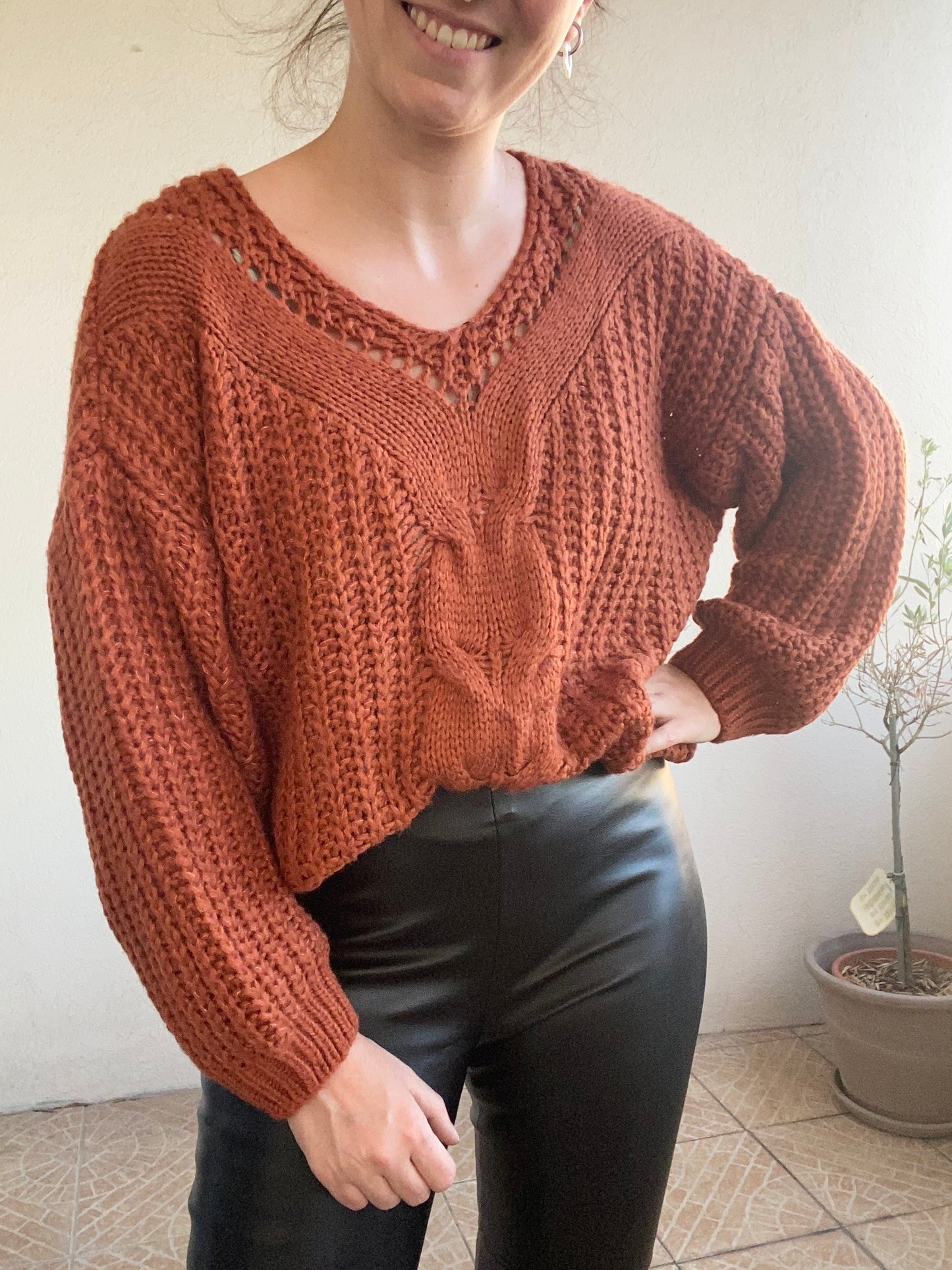 Pull Made in Italy rouille Taille Unique (36/44)
