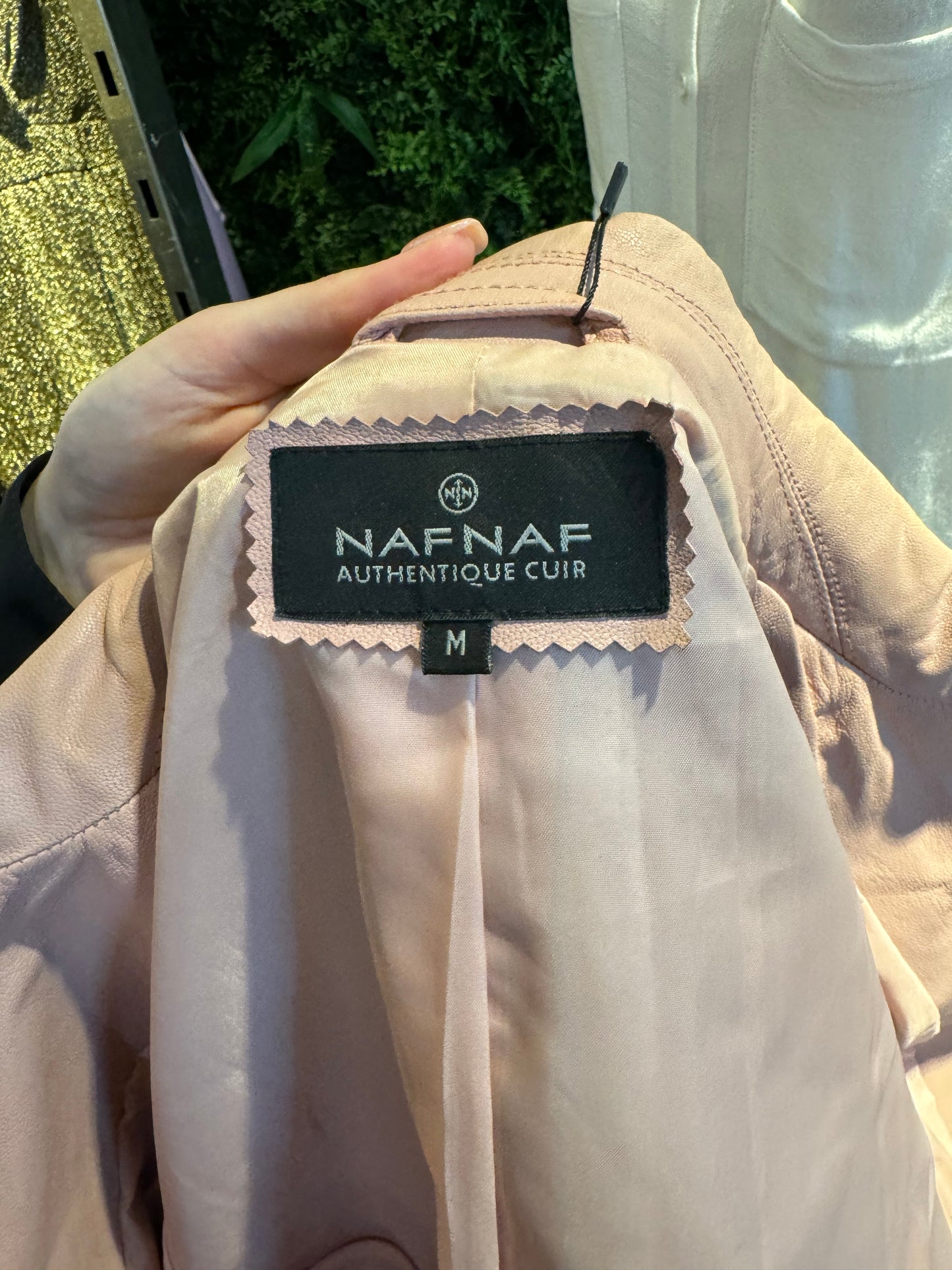 Veste Naf Naf cuir rose Taille M