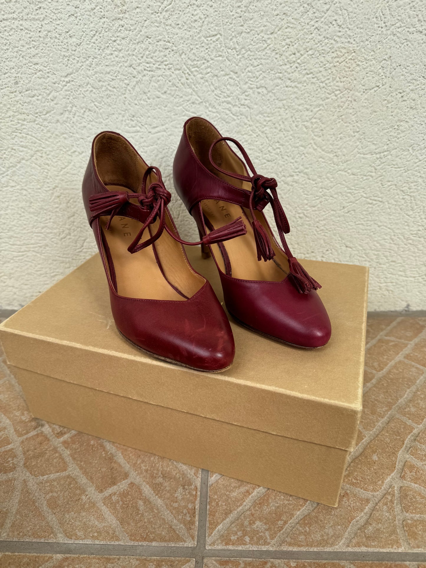 Talons Sézane bordeaux cuir Pointure 37