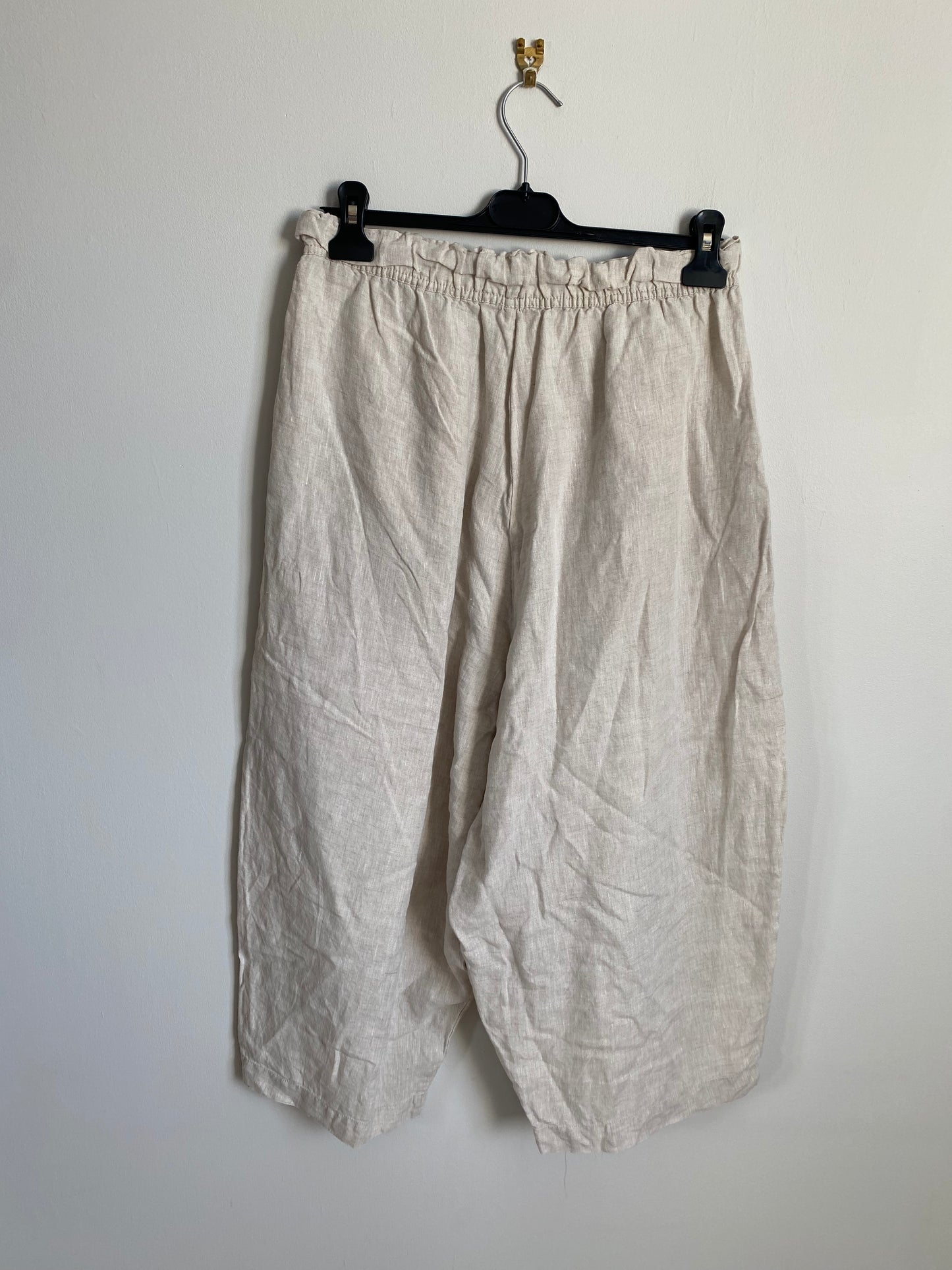Pantalon large beige lin Taille 40